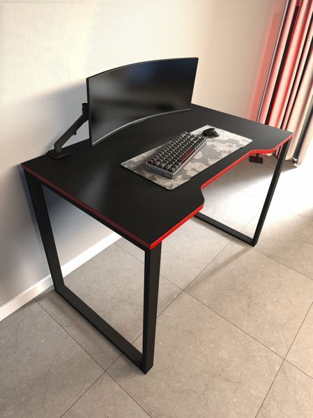 Геймерський стіл N GAMING M 100&times;60 см &mdash; Чорний з червоним NA91 фото