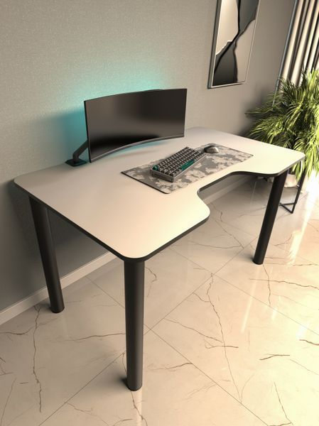 Геймерський стіл PRO GAMING 120&times;68 см &mdash; Білий з чорним NA81 фото