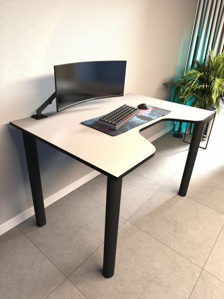 Геймерський стіл Q GAMING 100&times;68 см &mdash; Білий з чорним NA78 фото