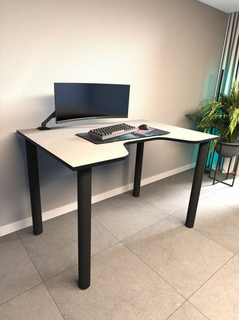 Геймерський стіл Q GAMING 100&times;68 см &mdash; Білий з чорним NA78 фото
